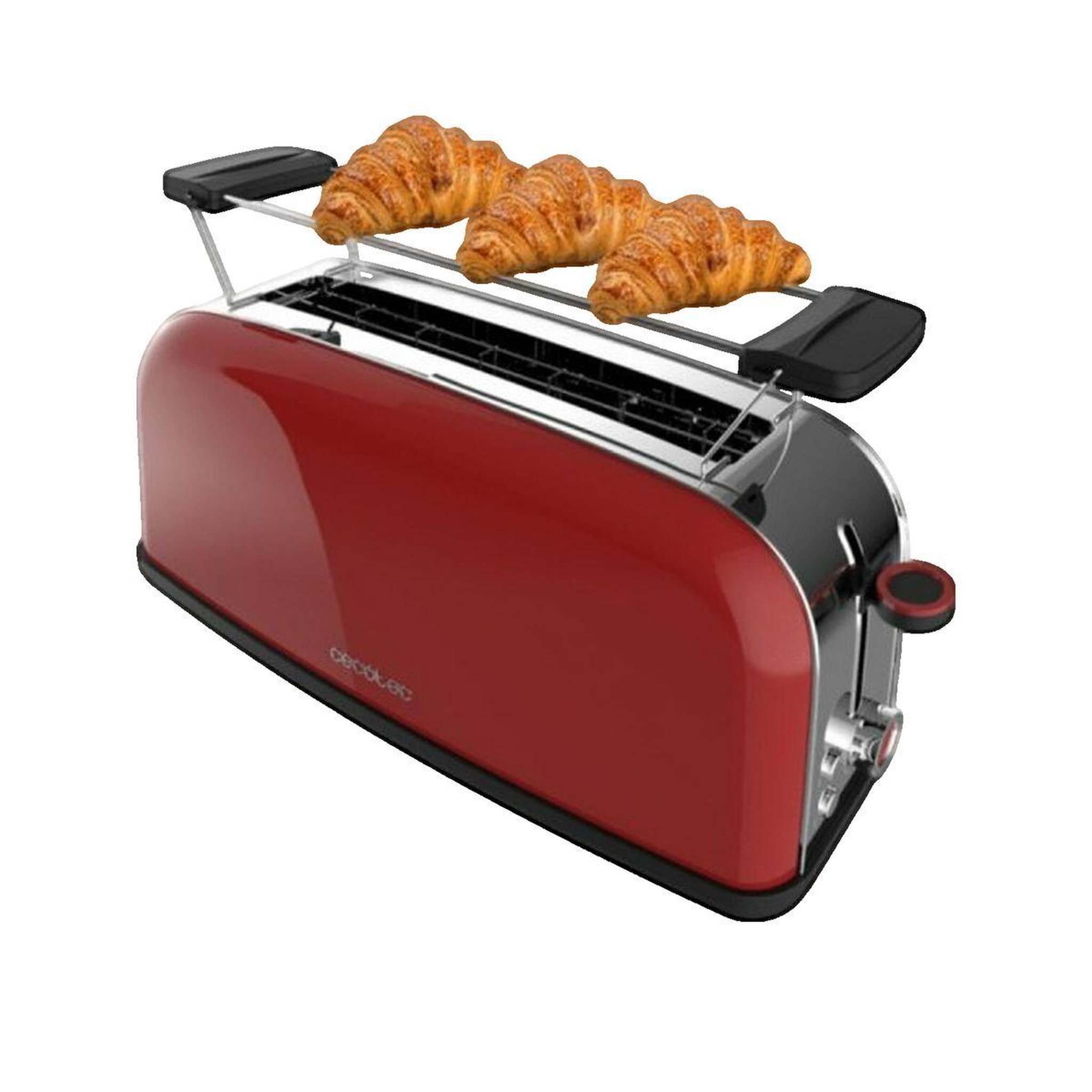 CECOTEC Grille pain Cecotec Toastin' Time 850 Long Lite Fente 3,8 cm Rouge