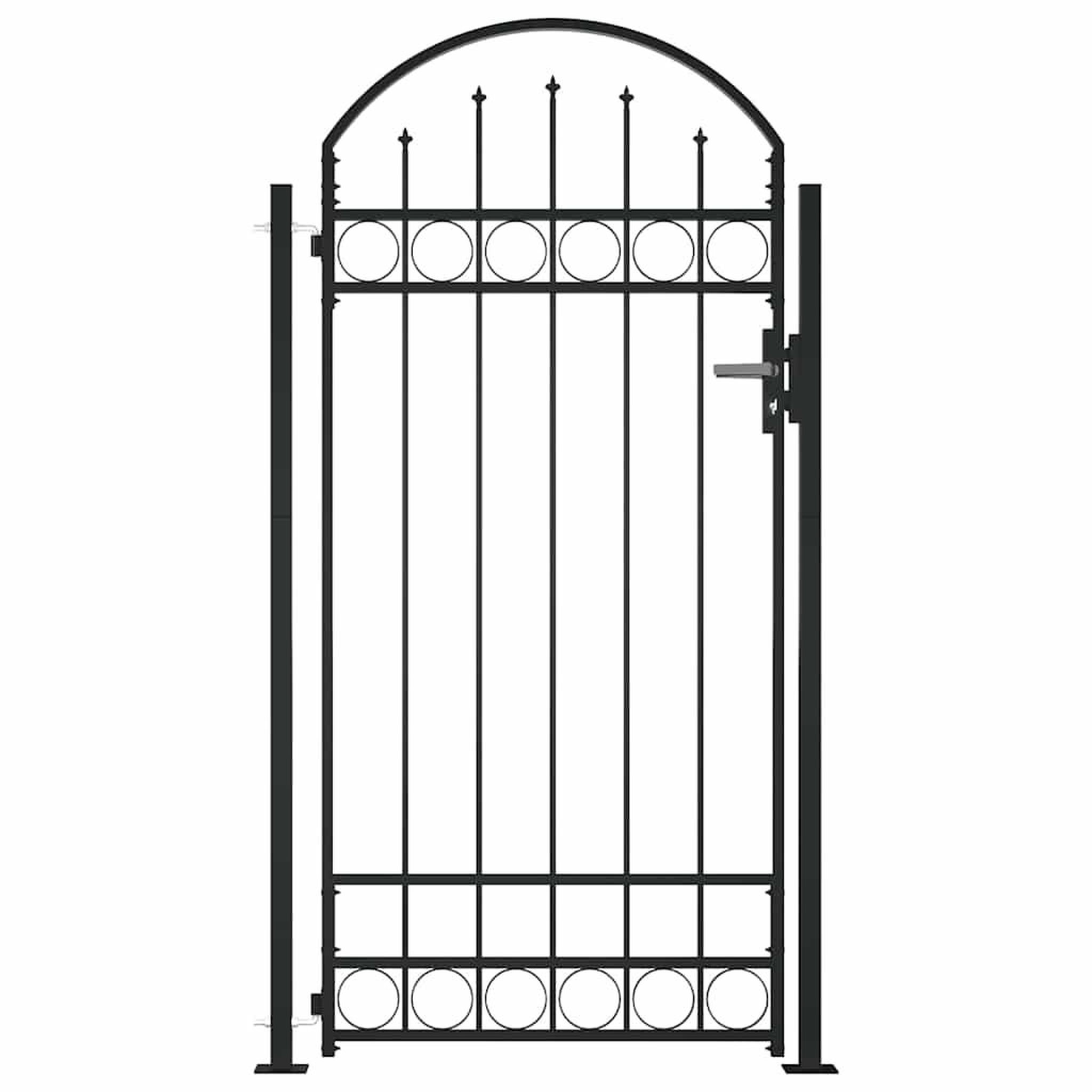 Voir la diapositive 5 : VIDAXL Portail de cloture assen avec arc surbaisse et 2 poteaux, 105 x 170 cm, noir