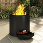 Voir la diapositive 2 : OUTSUNNY Brasero extérieur Ø45 cm design - bac à cendres intégré, tisonnier - acier noir