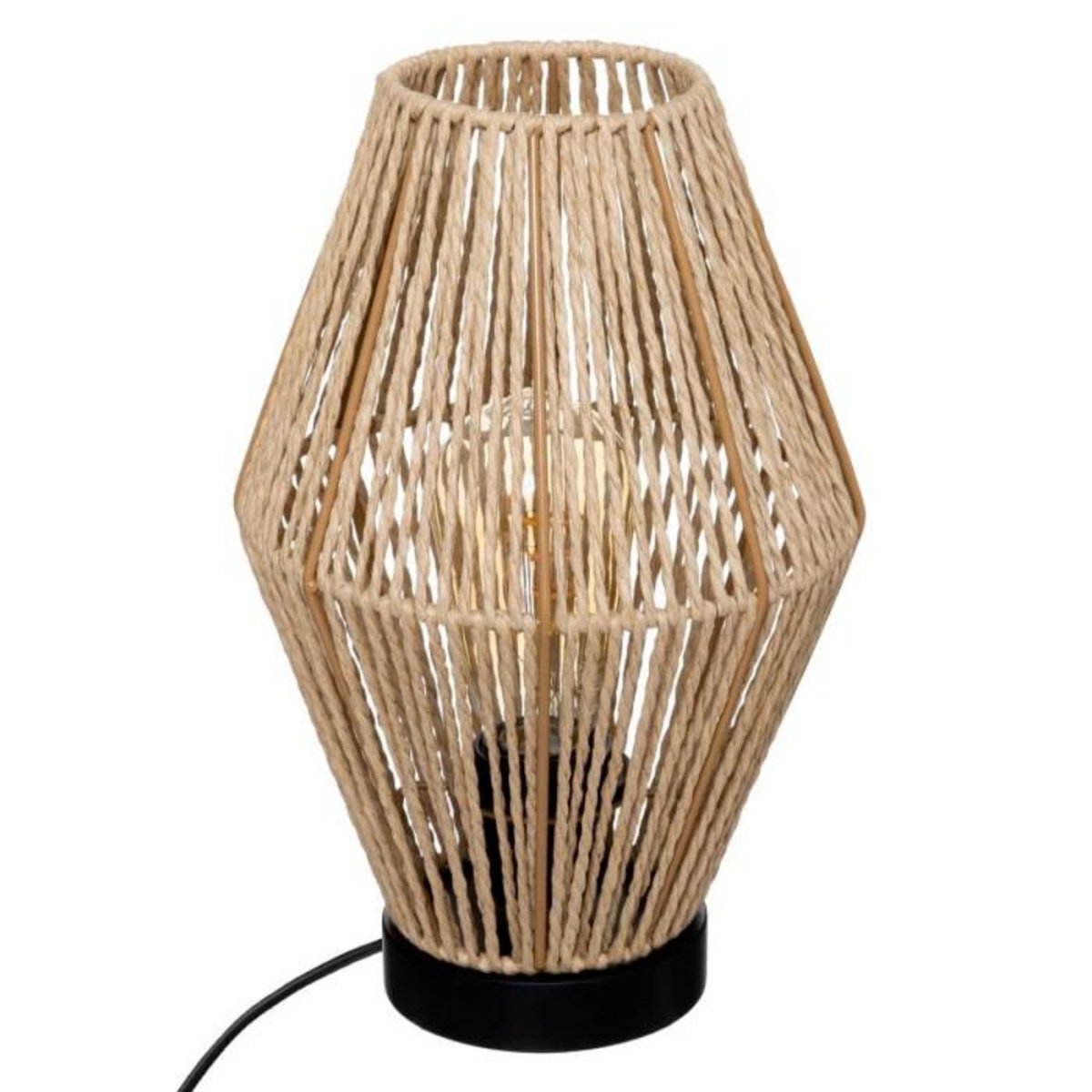 ATMOSPHERA Lampe à Poser Corde  Aissa  32cm Naturel & Noir