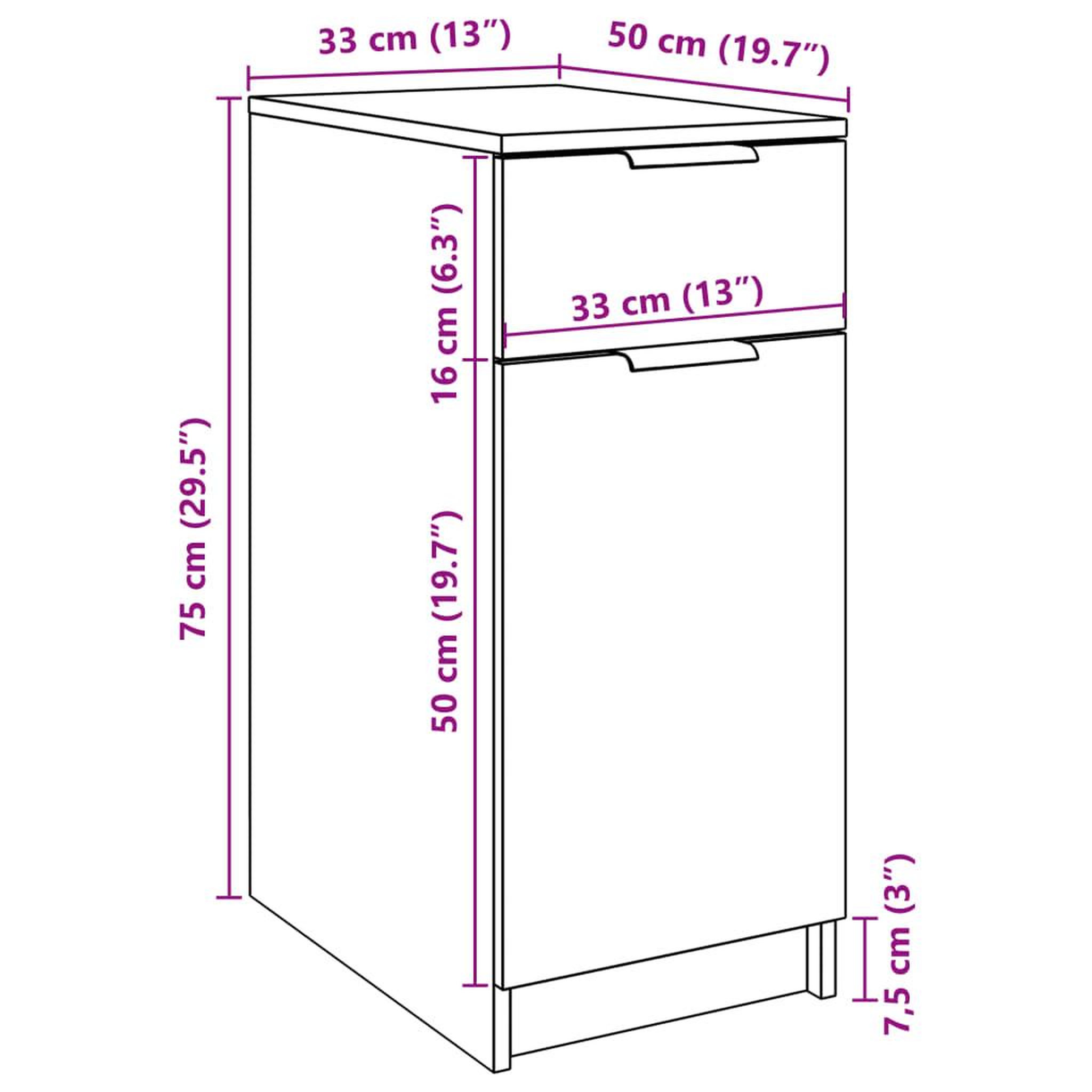 Voir la diapositive 6 : VIDAXL Armoire de bureau chene artisanal 33x50x75 cm bois d'ingenierie