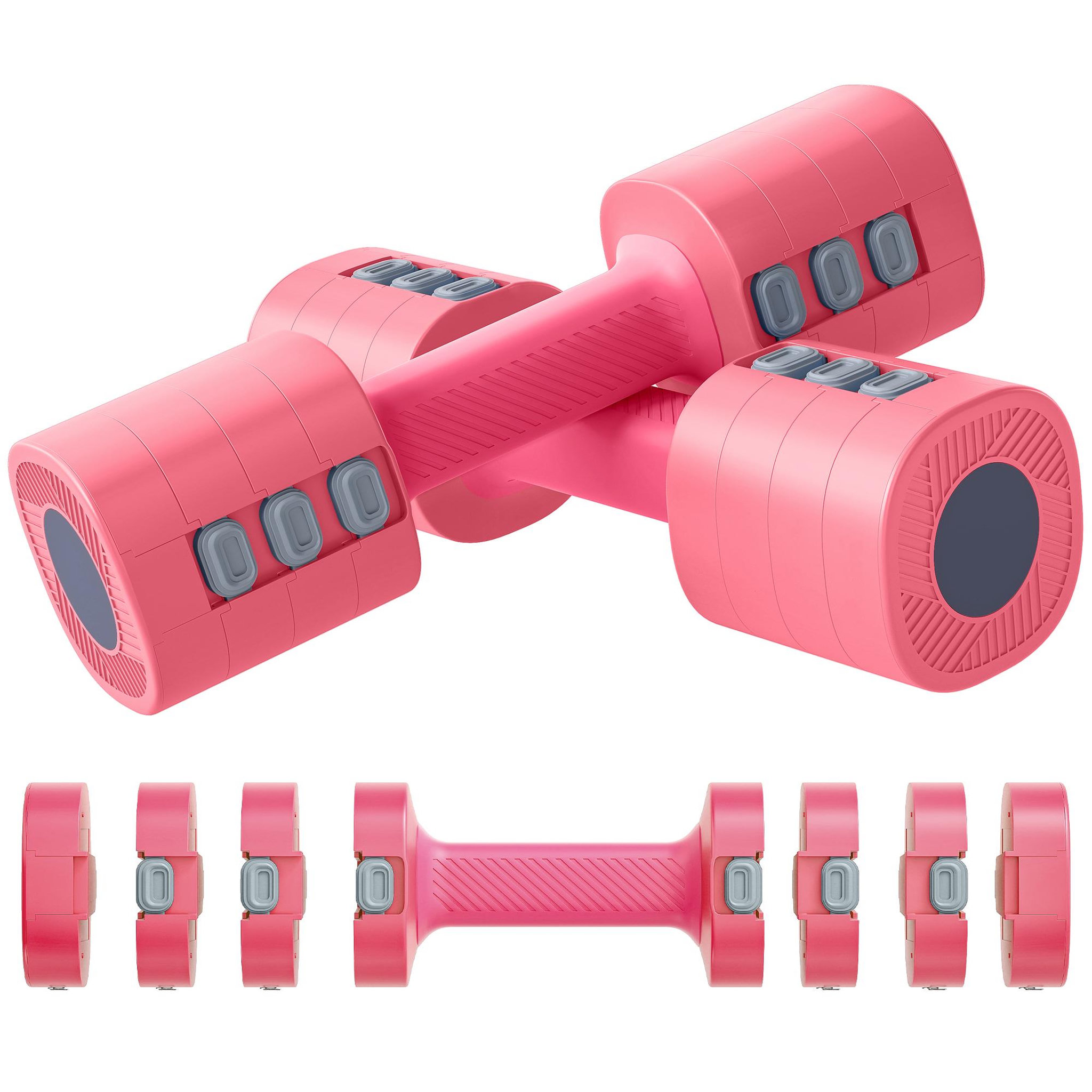 HOMCOM Haltères réglables total 5 kg max. - haltères évolutives design rose