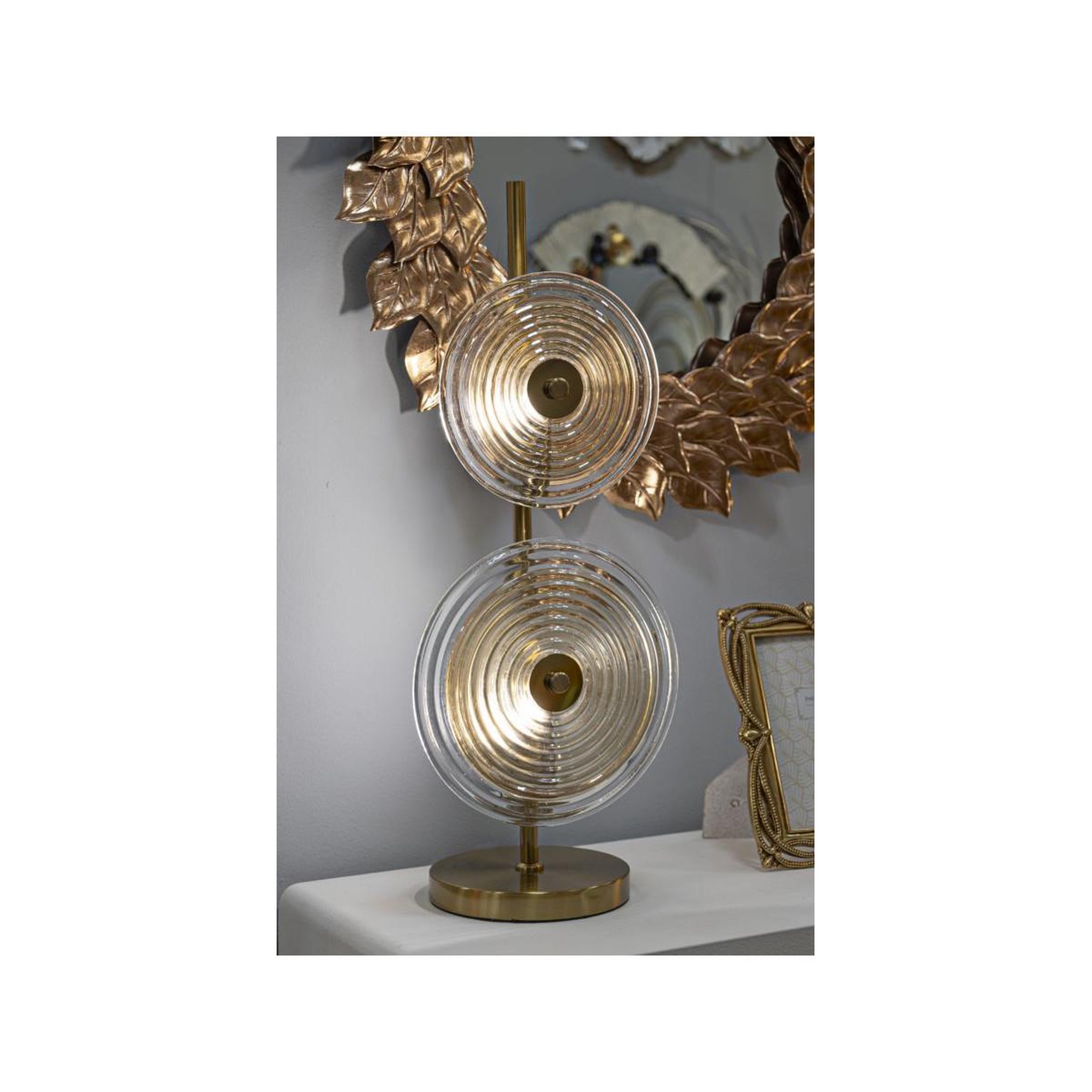 Voir la diapositive 5 : Paris Prix Lampe à poser design en verre  venice  63cm or