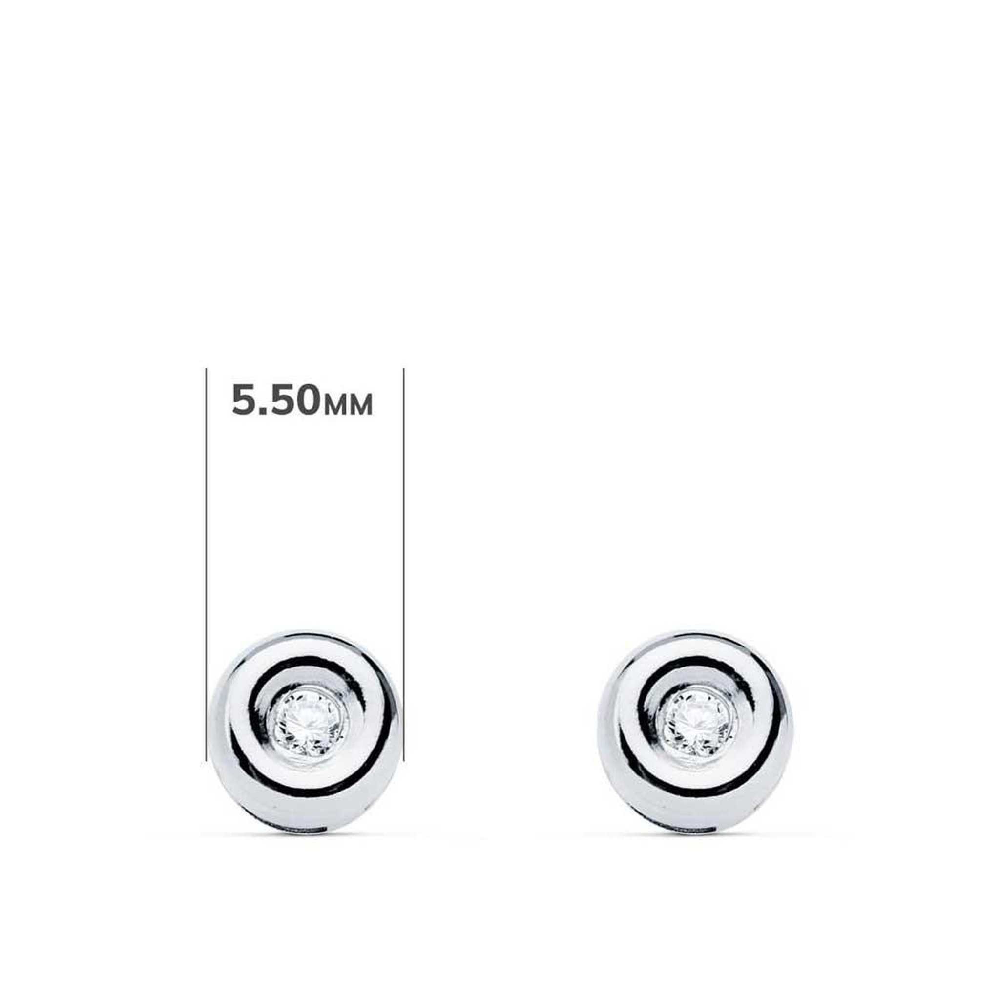 Voir la diapositive 2 : L'ATELIER D'AZUR Boucles d'Oreilles Solitaires Diamants de Synthèse 0.04 Carats - Or 18 Carats 750 Blanc