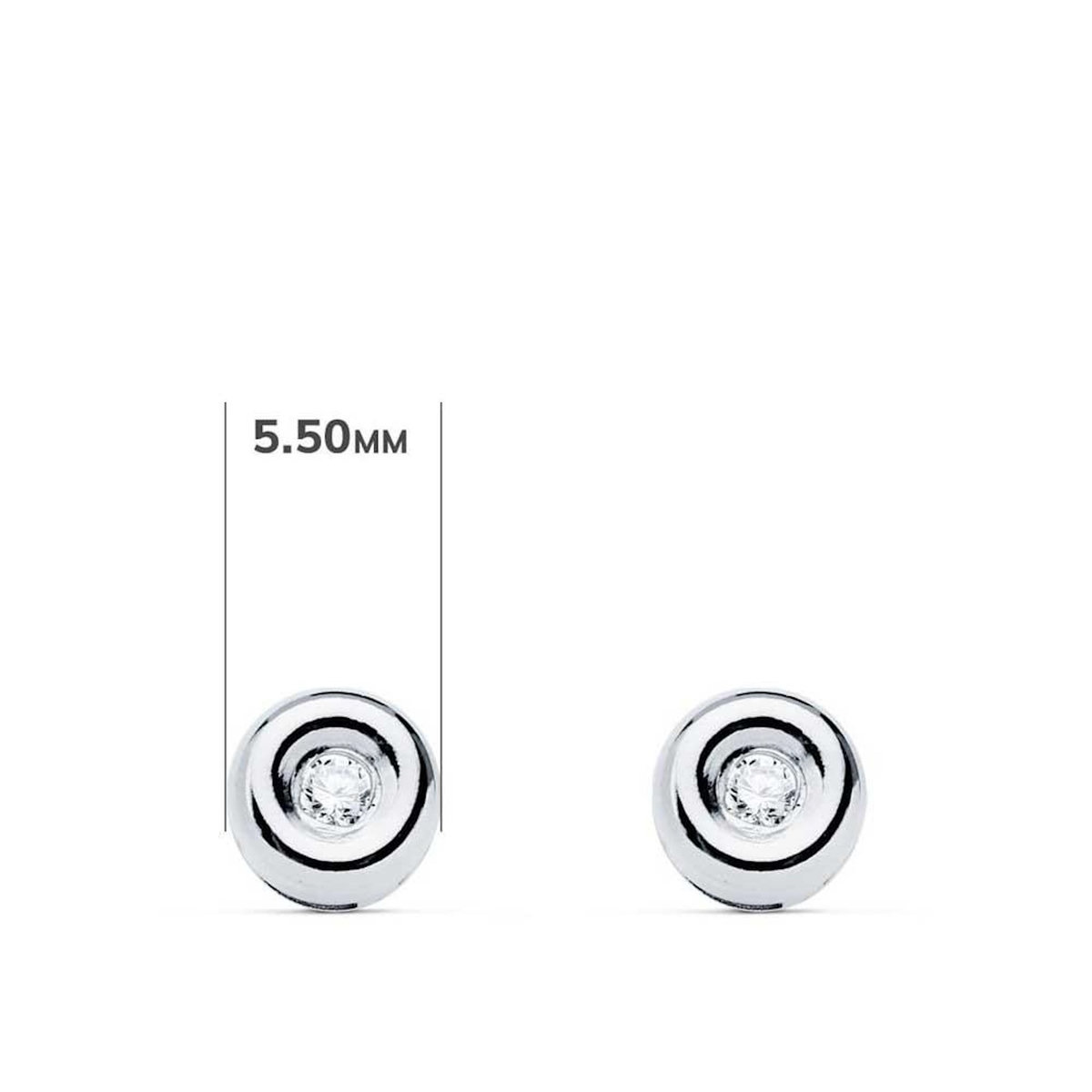 L'ATELIER D'AZUR Boucles d'Oreilles Solitaires Diamants de Synthèse 0.04 Carats - Or 18 Carats 750 Blanc
