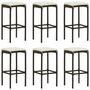 Voir la diapositive 3 : VIDAXL Ensemble de bar de jardin 7 pcs coussins Resine tressee Marron
