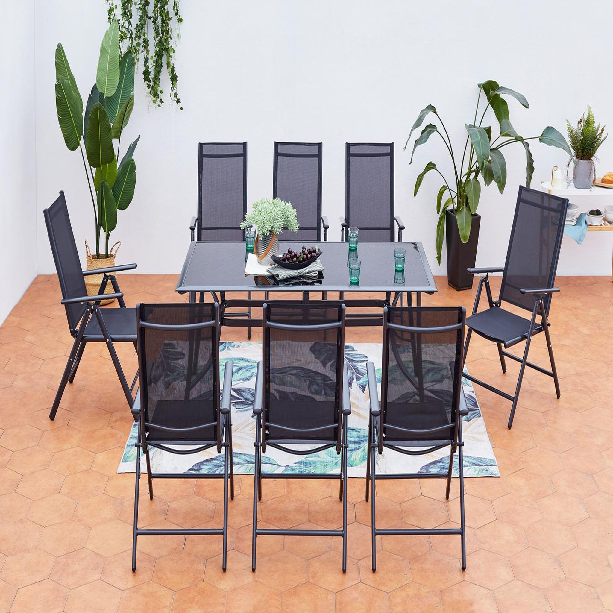 Voir la diapositive 3 : CONCEPT USINE Table de jardin et 8 chaises en aluminium rimini