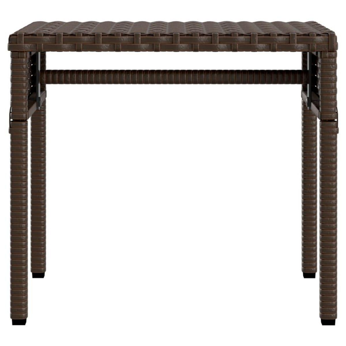 VIDAXL Chaise longue avec auvent et table marron resine tressee