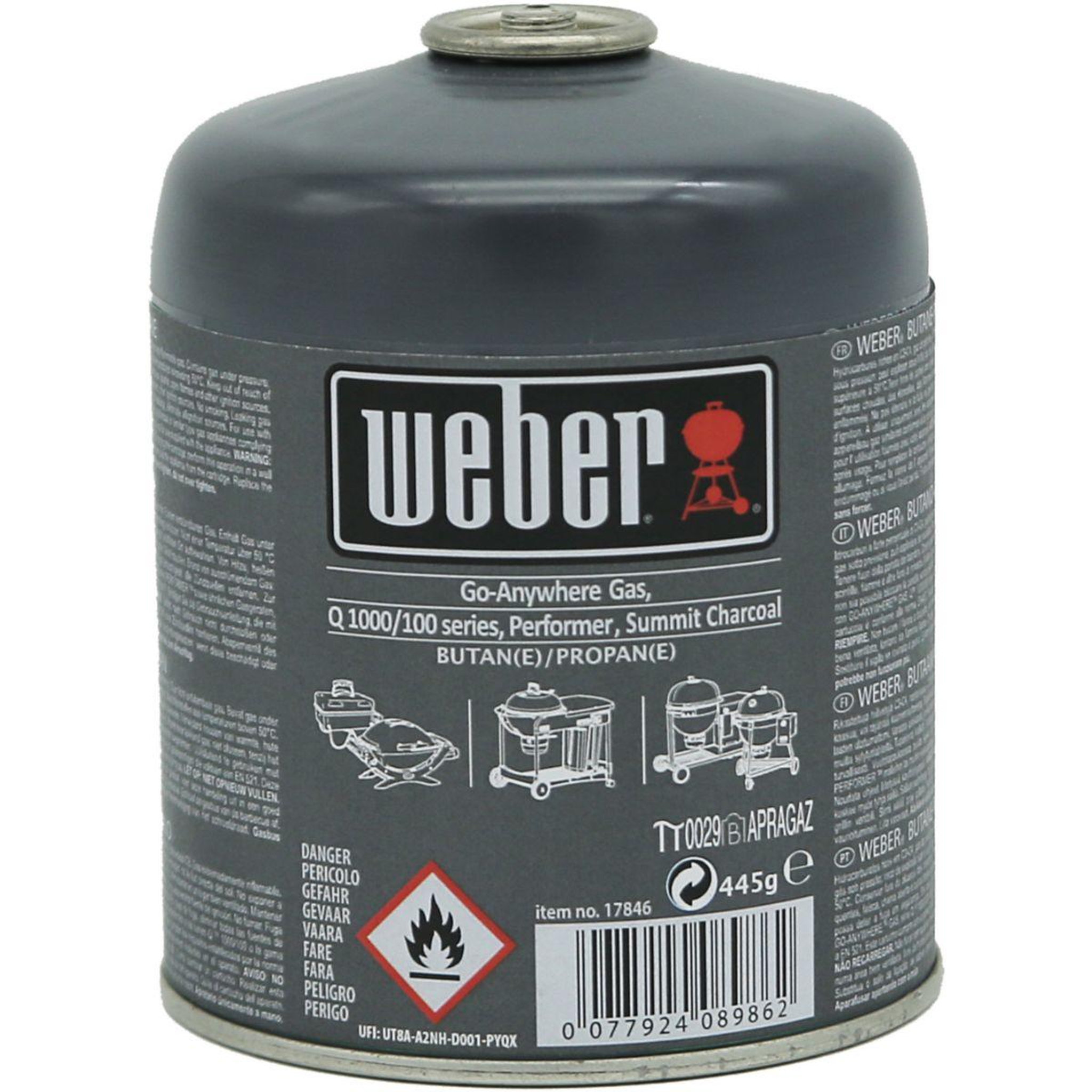 Weber Cartouche de gaz gaz 445g