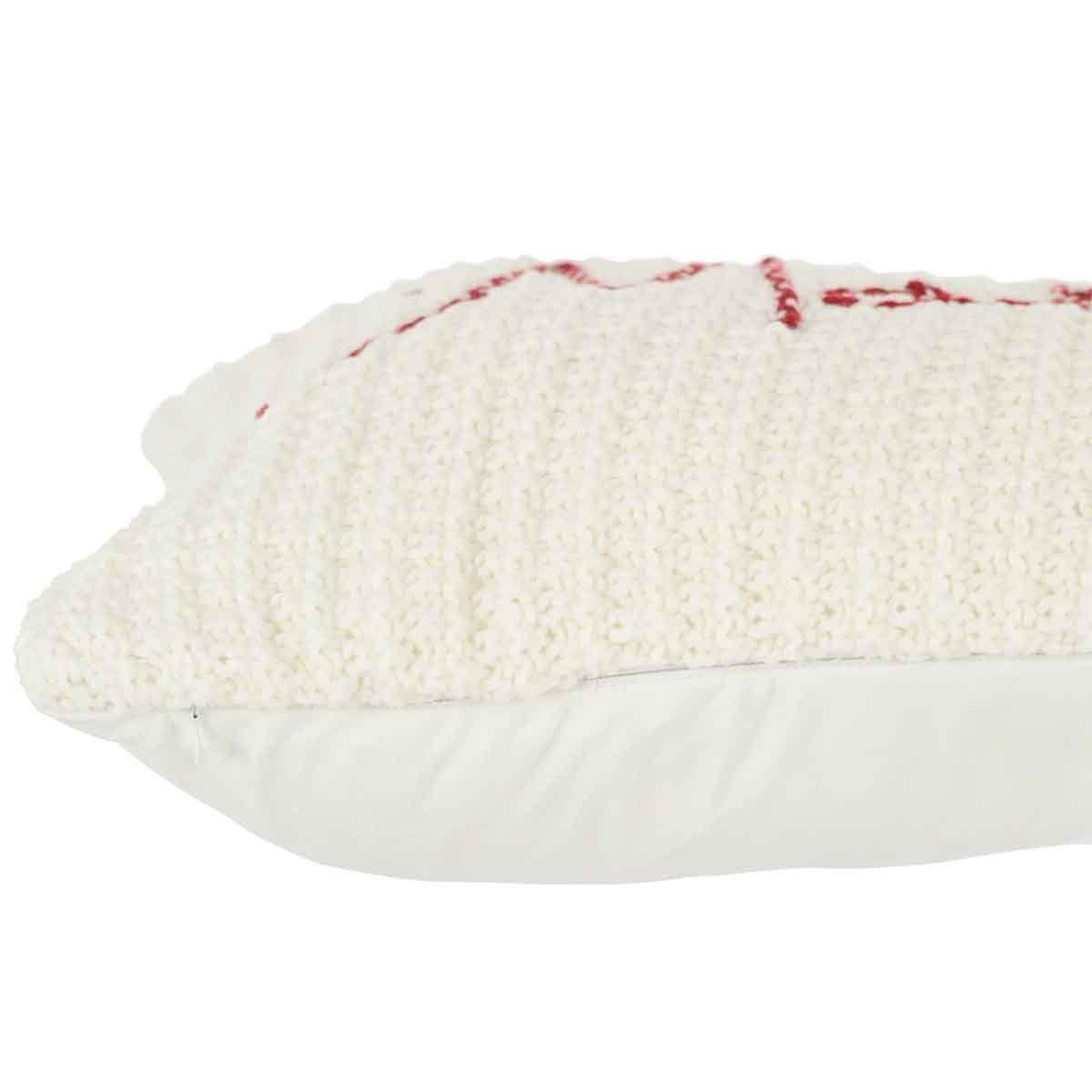 Voir la diapositive 3 : J-LINE Coussin déco  maison  40x60cm blanc & rouge