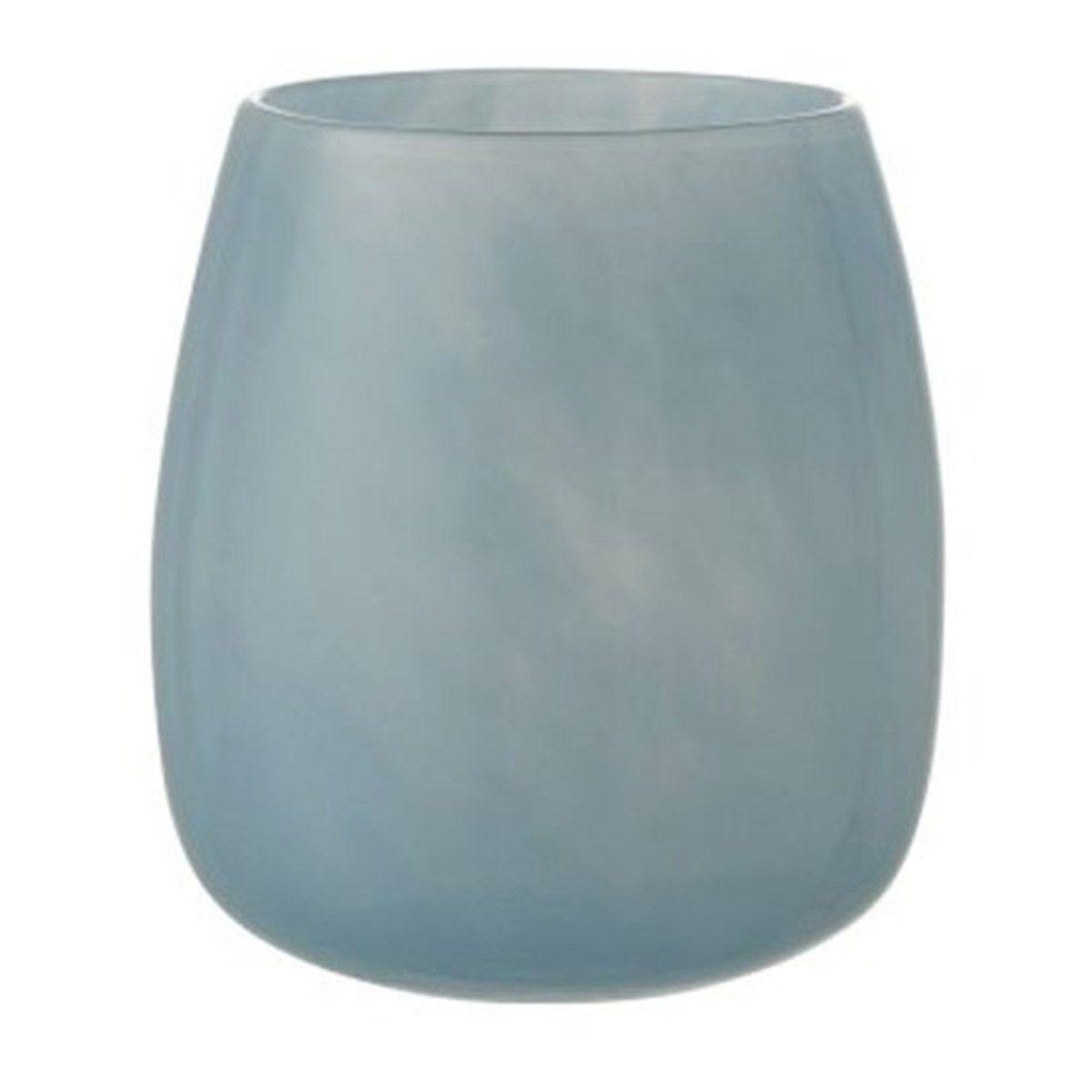 Voir la diapositive 1 : J-LINE Photophore déco en verre  rond  20cm bleu