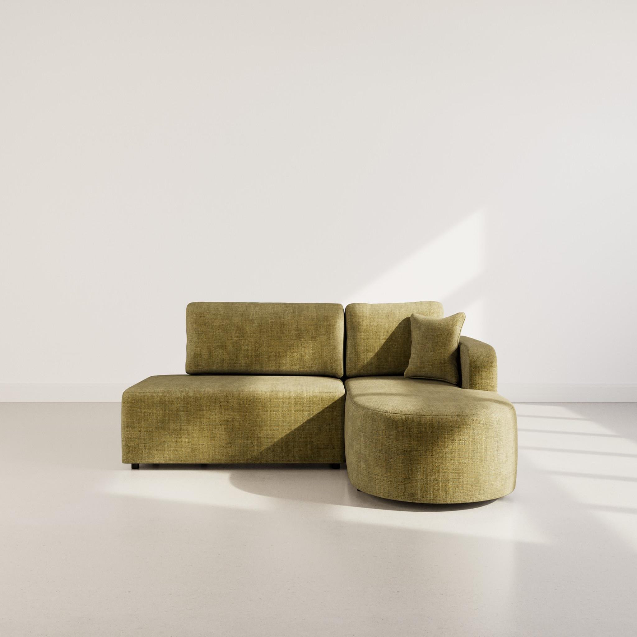 Voir la diapositive 5 : BEST MOBILIER Miro - canapé d'angle droit 4 places convertible avec coffre en velours texturé