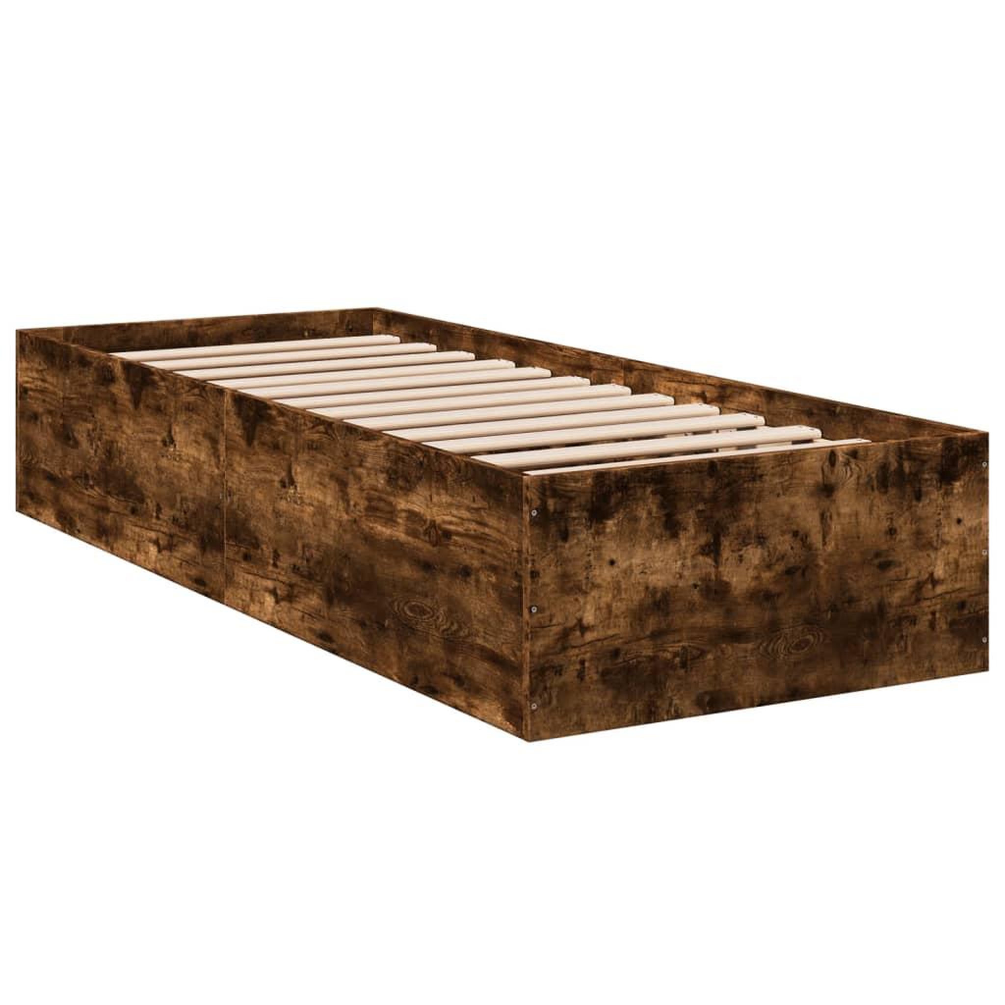 Voir la diapositive 3 : VIDAXL Cadre de lit sans matelas chene fume 90x190 cm