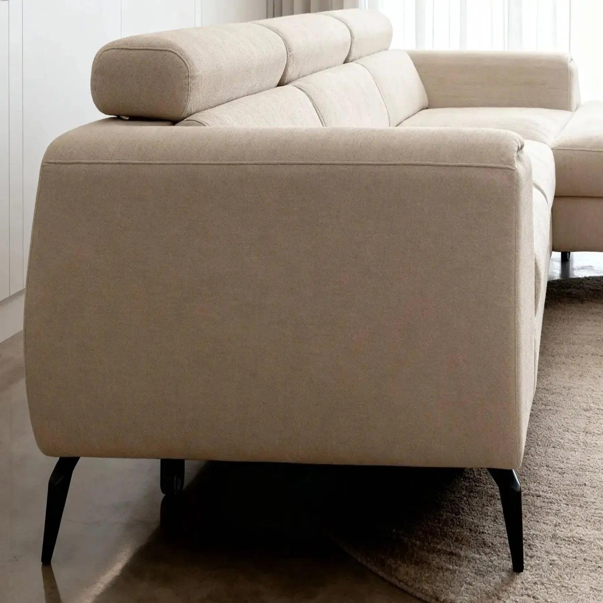 Voir la diapositive 5 : CASANOVA PARIS Clovis - canapé d'angle convertible tissu chiné