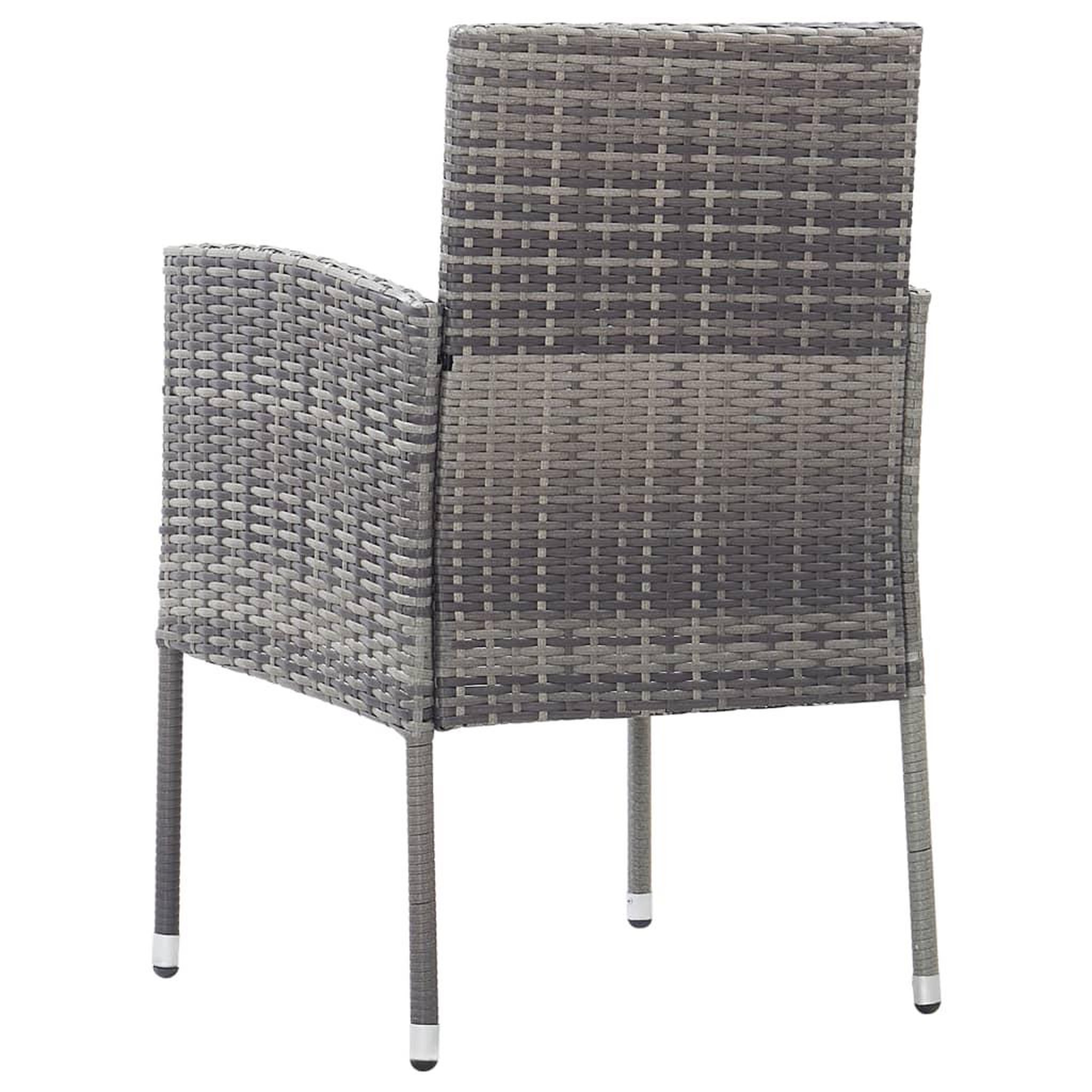 Voir la diapositive 5 : VIDAXL Chaises de jardin coussins gris fonce 2 pcs resine tressee