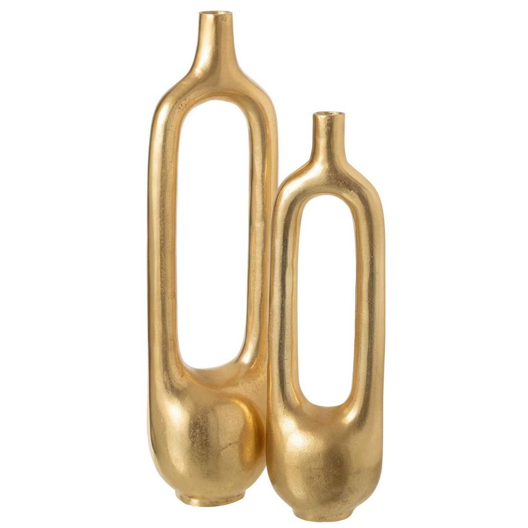 Voir la diapositive 2 : J-LINE Vase design en métal  creux  62cm doré