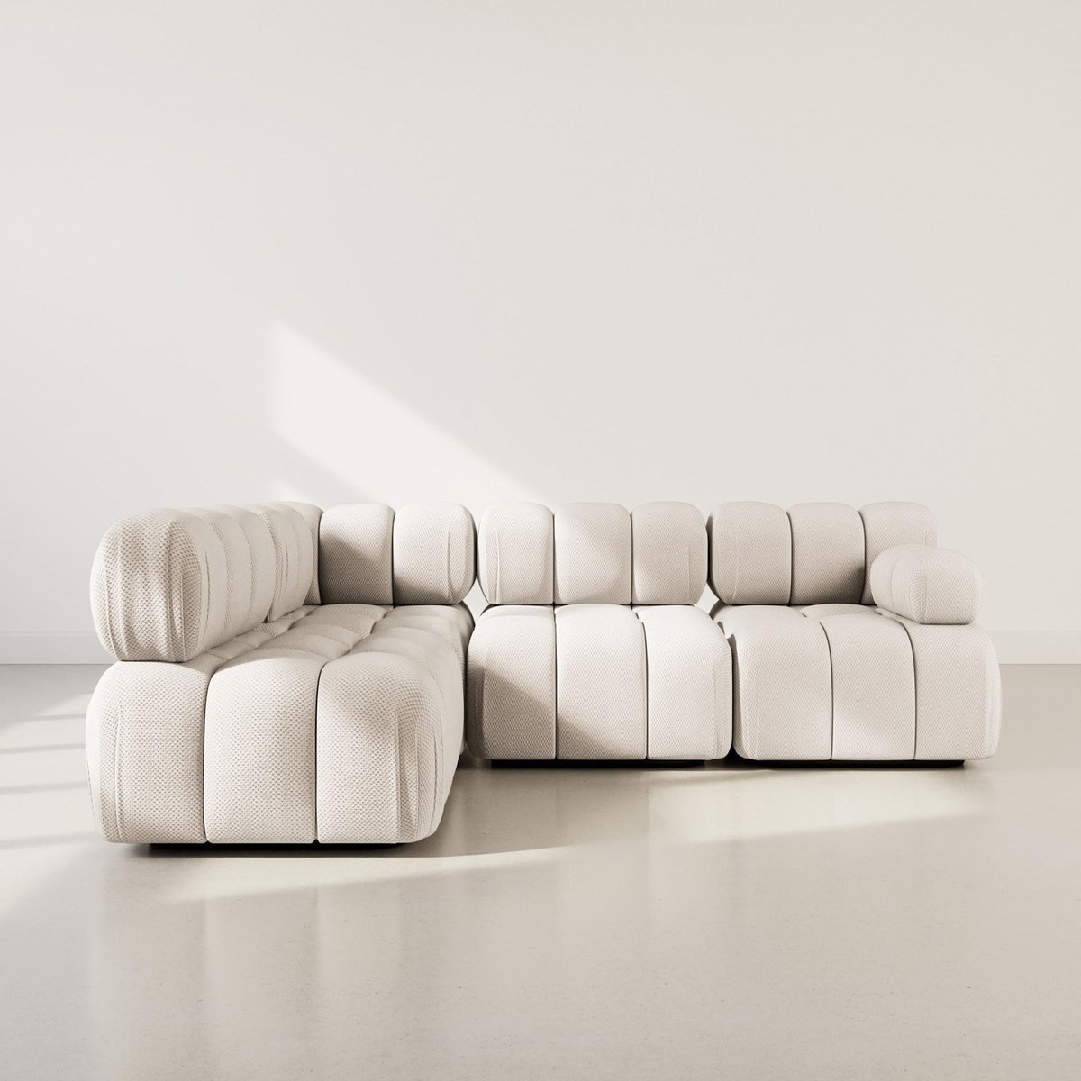 LISA DESIGN Ruby - canapé modulable d'angle gauche 5 places en velours texturé