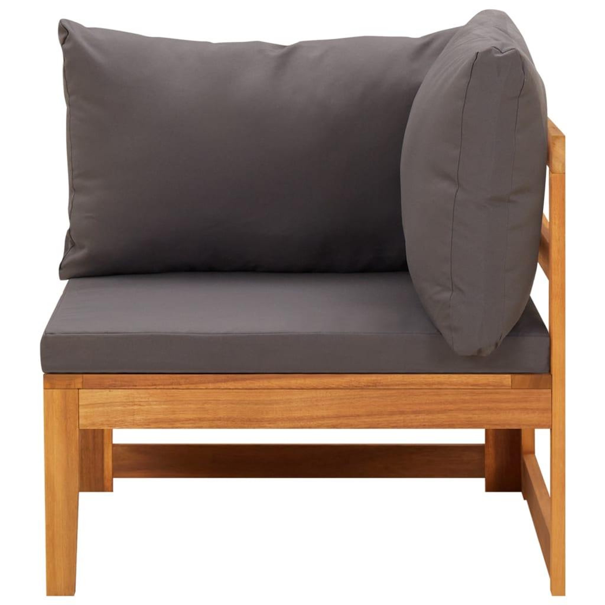Voir la diapositive 4 : VIDAXL Salon de jardin 4 pcs avec coussins gris fonce Bois d'acacia
