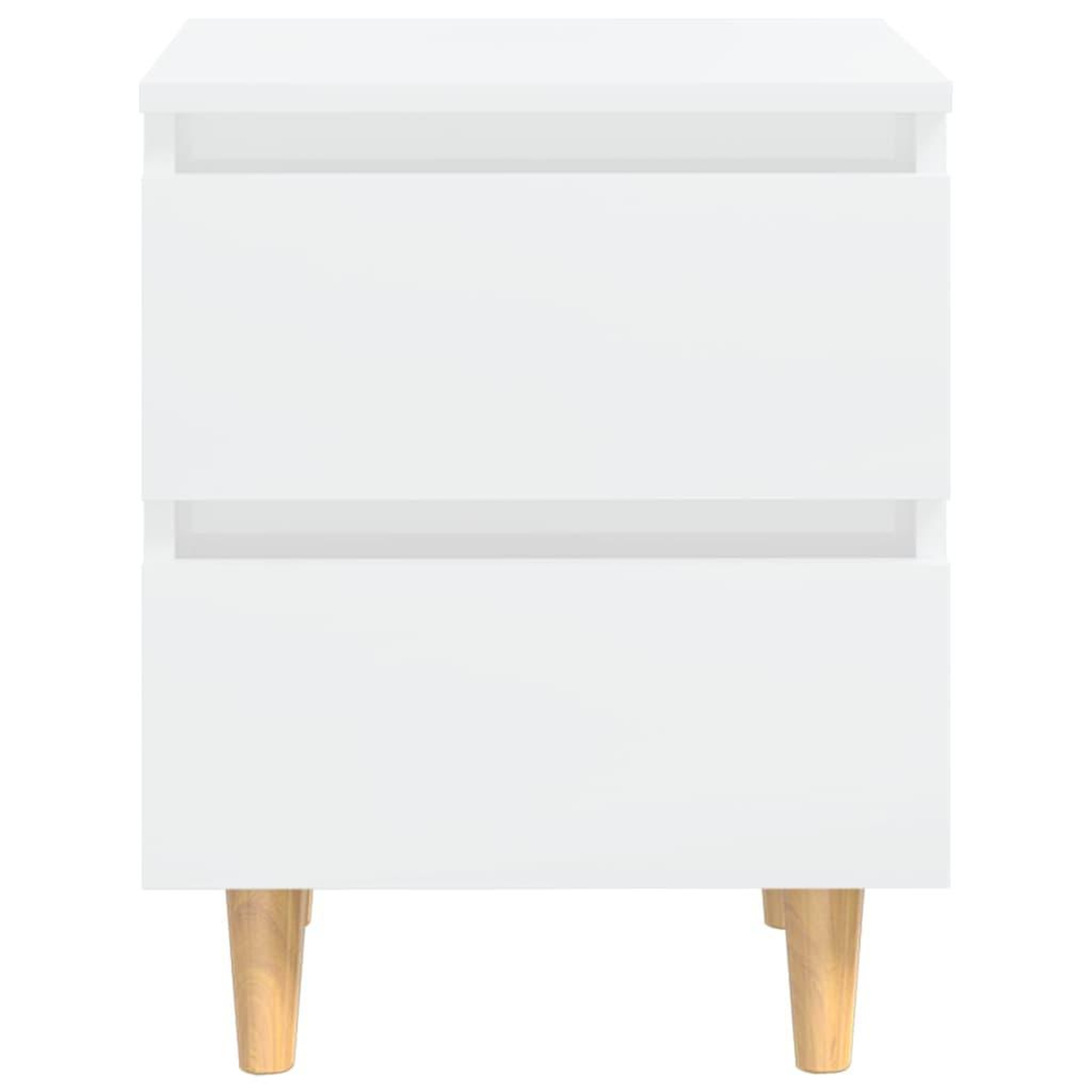 Voir la diapositive 4 : VIDAXL Tables de chevet pieds en pin 2 pcs blanc brillant 40x35x50 cm