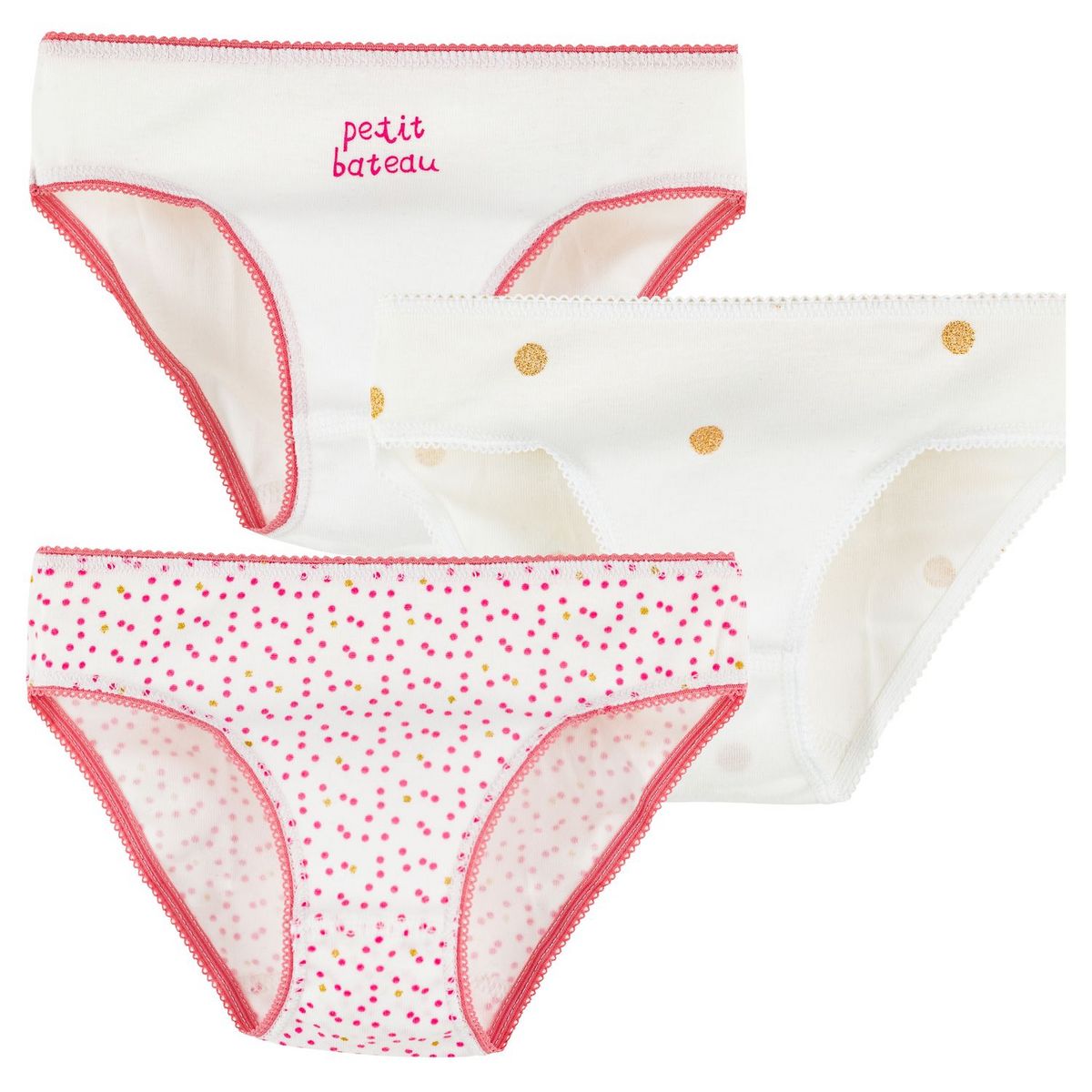 PETIT BATEAU Lot de 3 culottes fantaisies fille