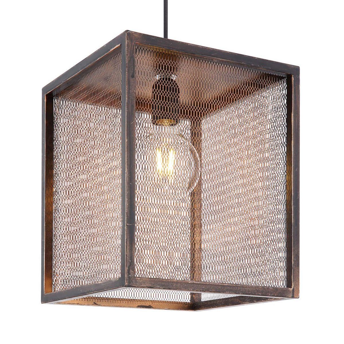 GLOBO Suspension design vintage Domi - L. 25 x H. 170 cm -  Marron cuivré