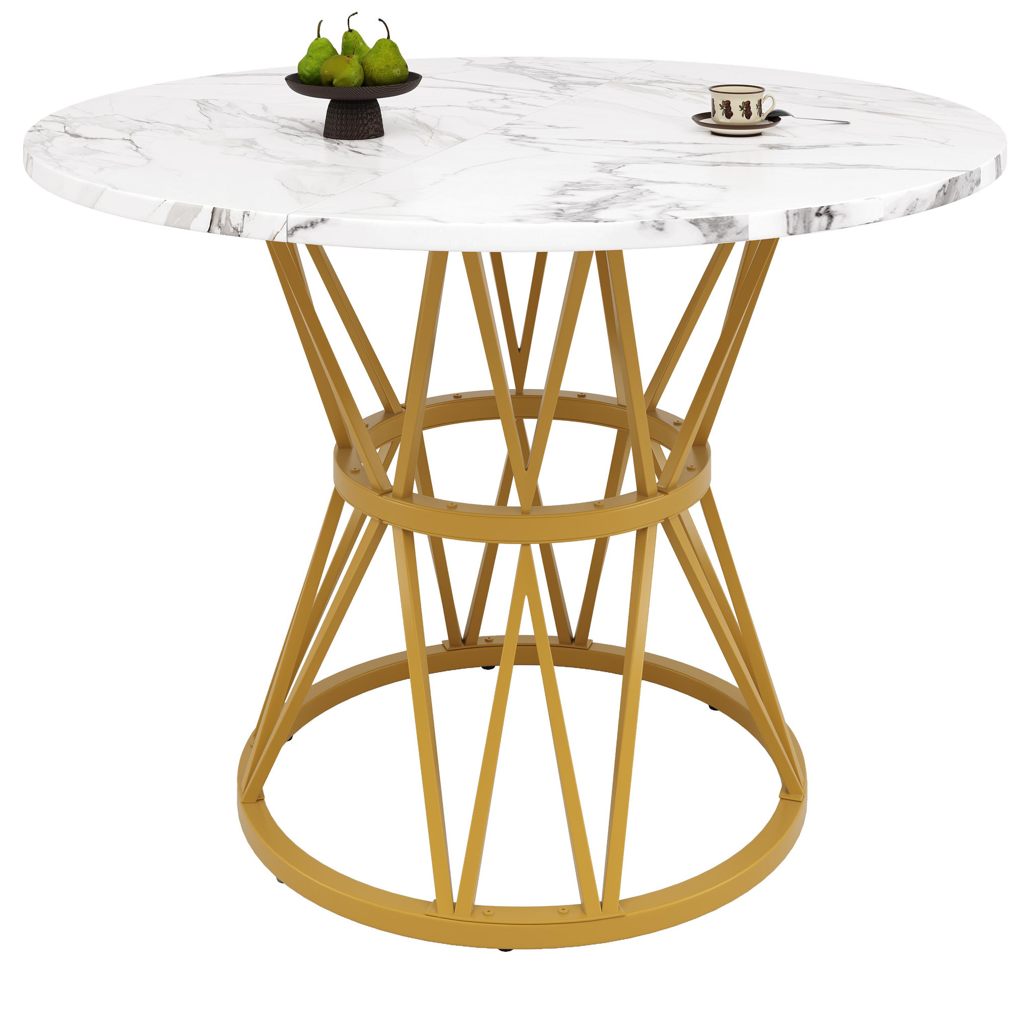 MERAX Table à manger ronde. Coloris disponibles : Bicolore