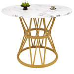 MERAX Table à manger ronde. Coloris disponibles : Bicolore