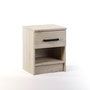 Voir la diapositive 1 : BEST MOBILIER Hayato - table de chevet - effet bois - 40 cm