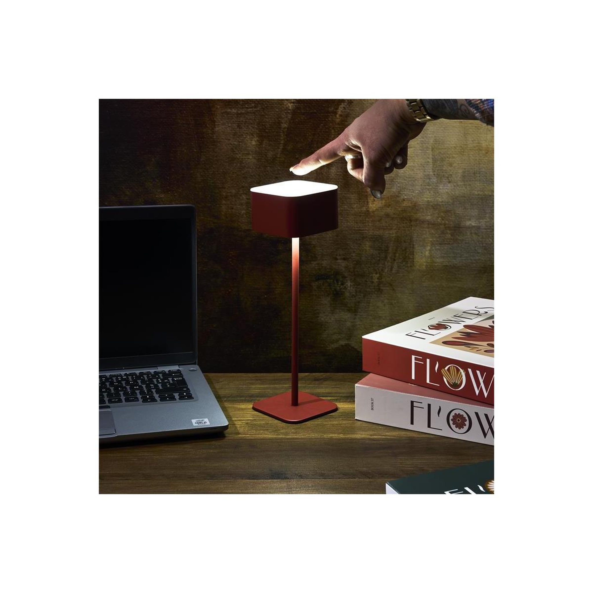 Voir la diapositive 5 : The Home Deco Factory Lampe tactile rechargeable  terra  26cm rouge
