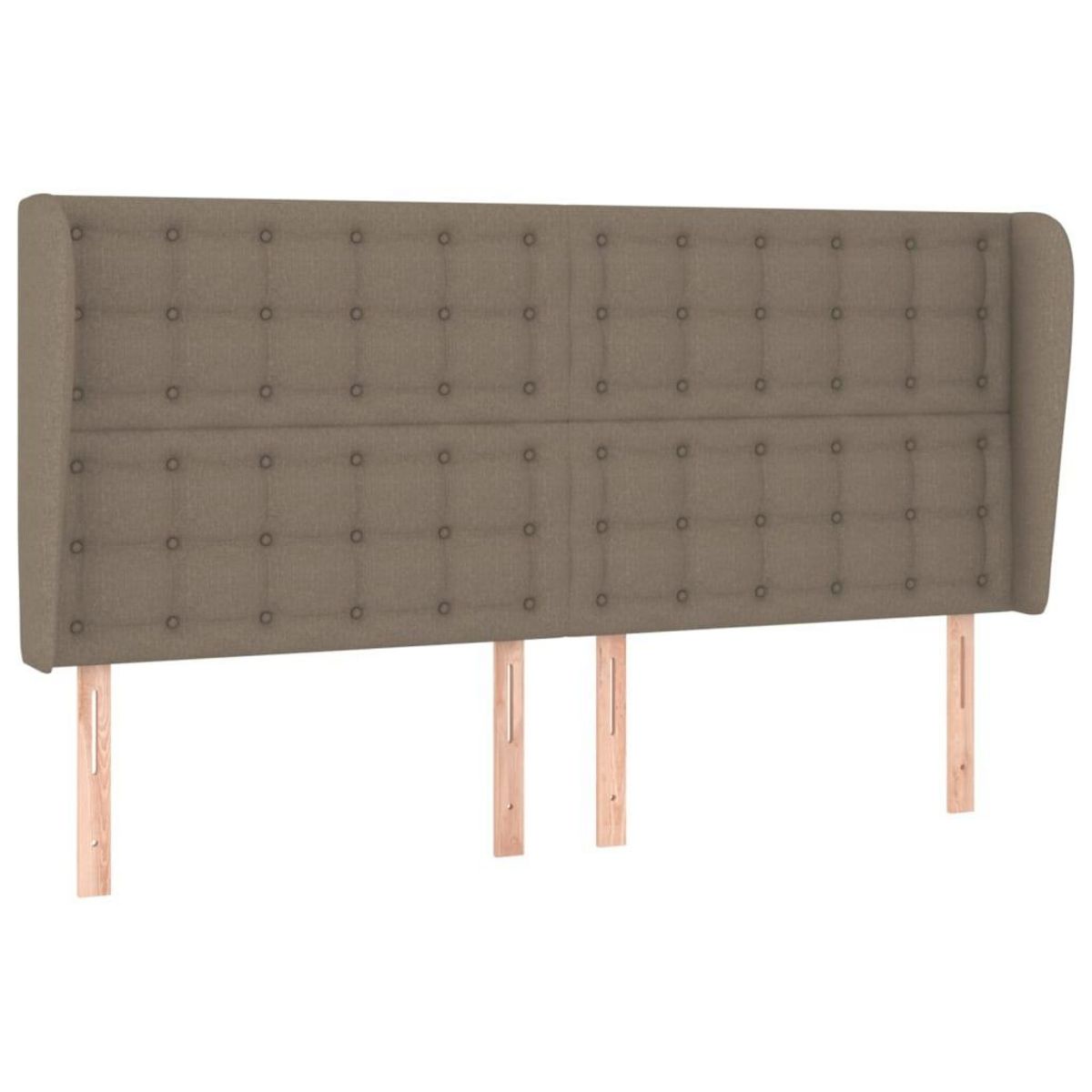 VIDAXL Tete de lit avec oreilles Taupe 203x23x118/128 cm Tissu