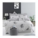 GENERIQUE Parure de lit - 1 housse de couette 220 x 240 cm + 2 taies d'oreiller 60 x 60 cm - 65% coton, 35% polyester - Gris