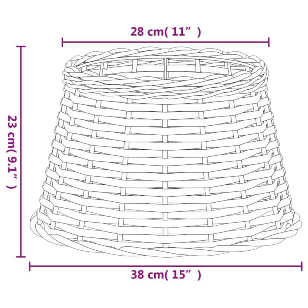 VIDAXL Abat jour blanc Ø38x23 cm osier