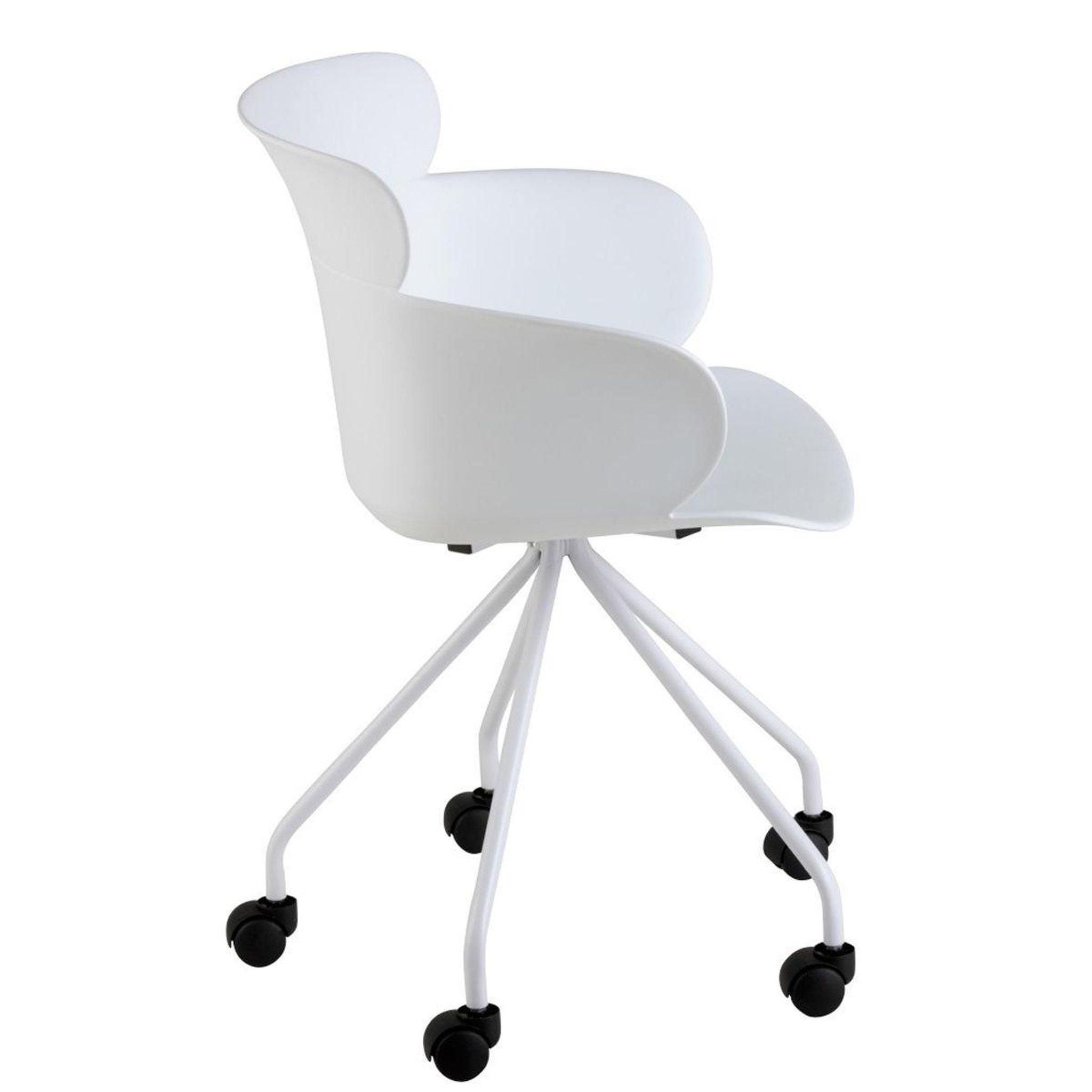 Voir la diapositive 3 : J-LINE Fauteuil de bureau design  eva  81cm blanc