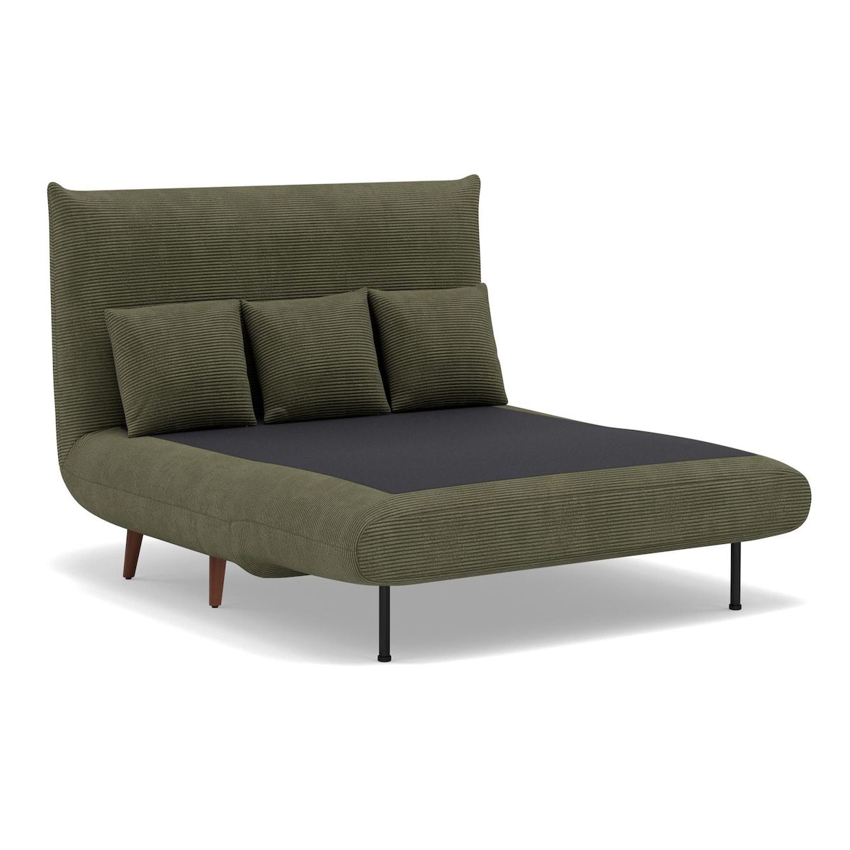 BEST MOBILIER Lumi - banquette convertible clic-clac 2 places en velours côtelé