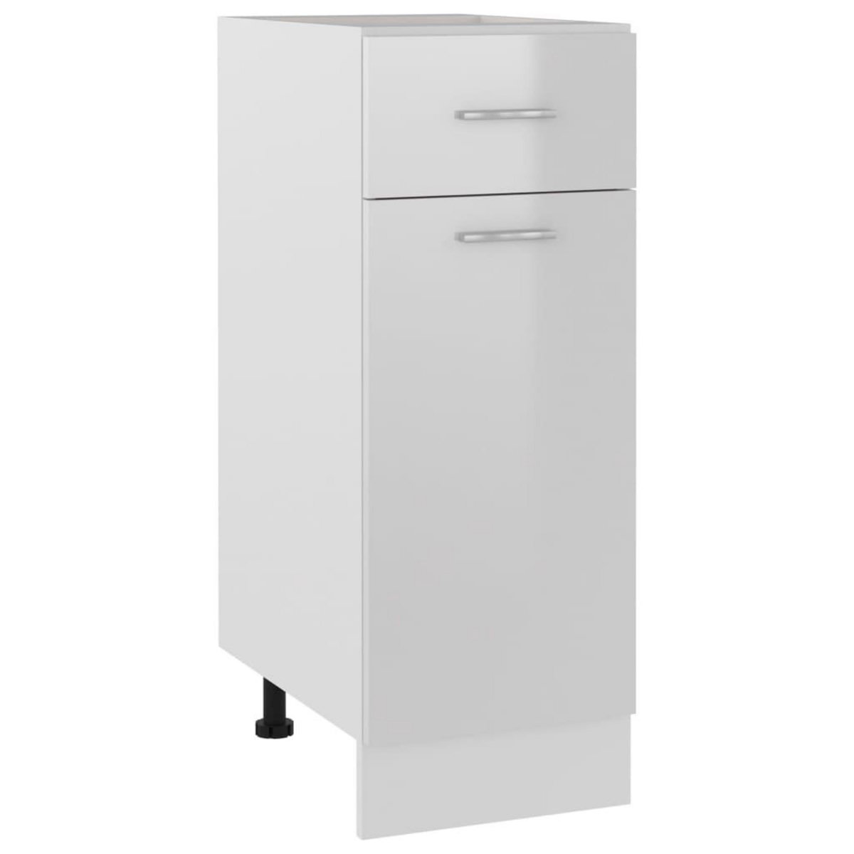 VIDAXL Armoire de plancher a tiroir Blanc brillant Bois d'ingenierie