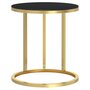Voir la diapositive 2 : VIDAXL Table d'appoint Dore et noir 45 cm Verre trempe