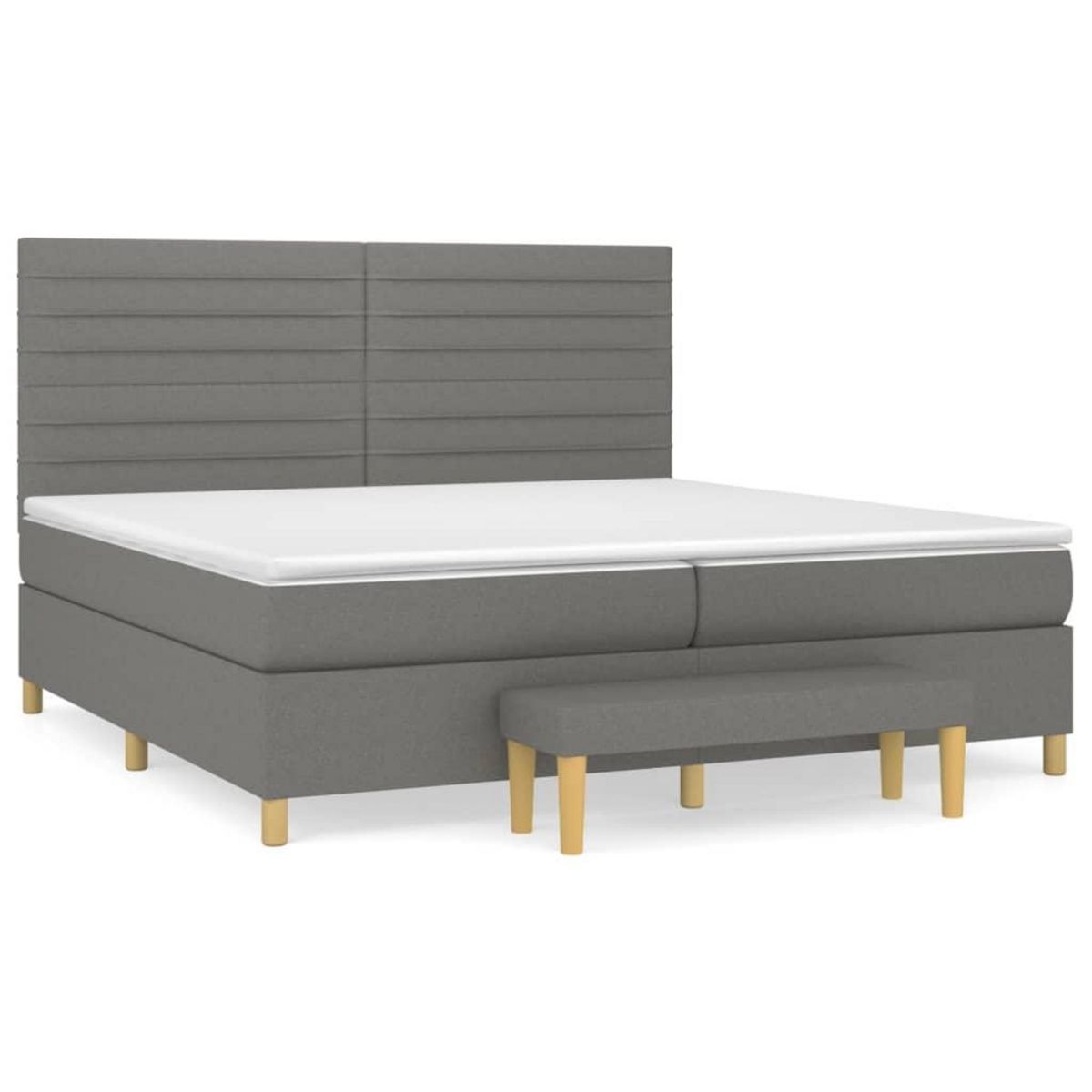VIDAXL Sommier a lattes de lit avec matelas Gris fonce 200x200cm Tissu