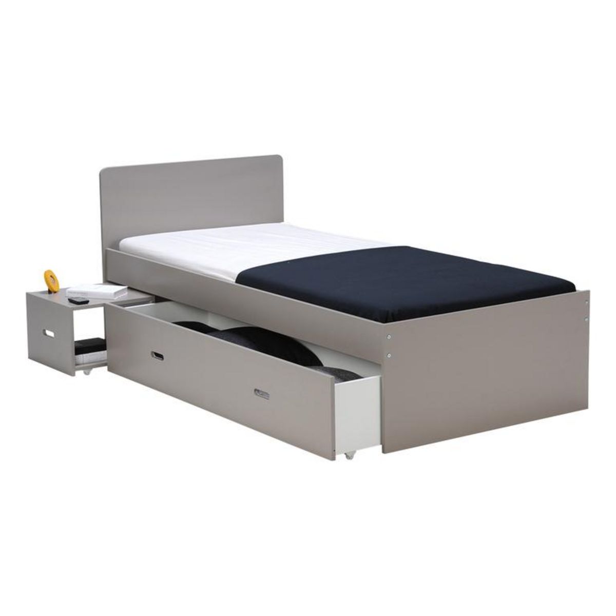 Lit enfant XENA 90 x 190 cm avec chevet et tiroir