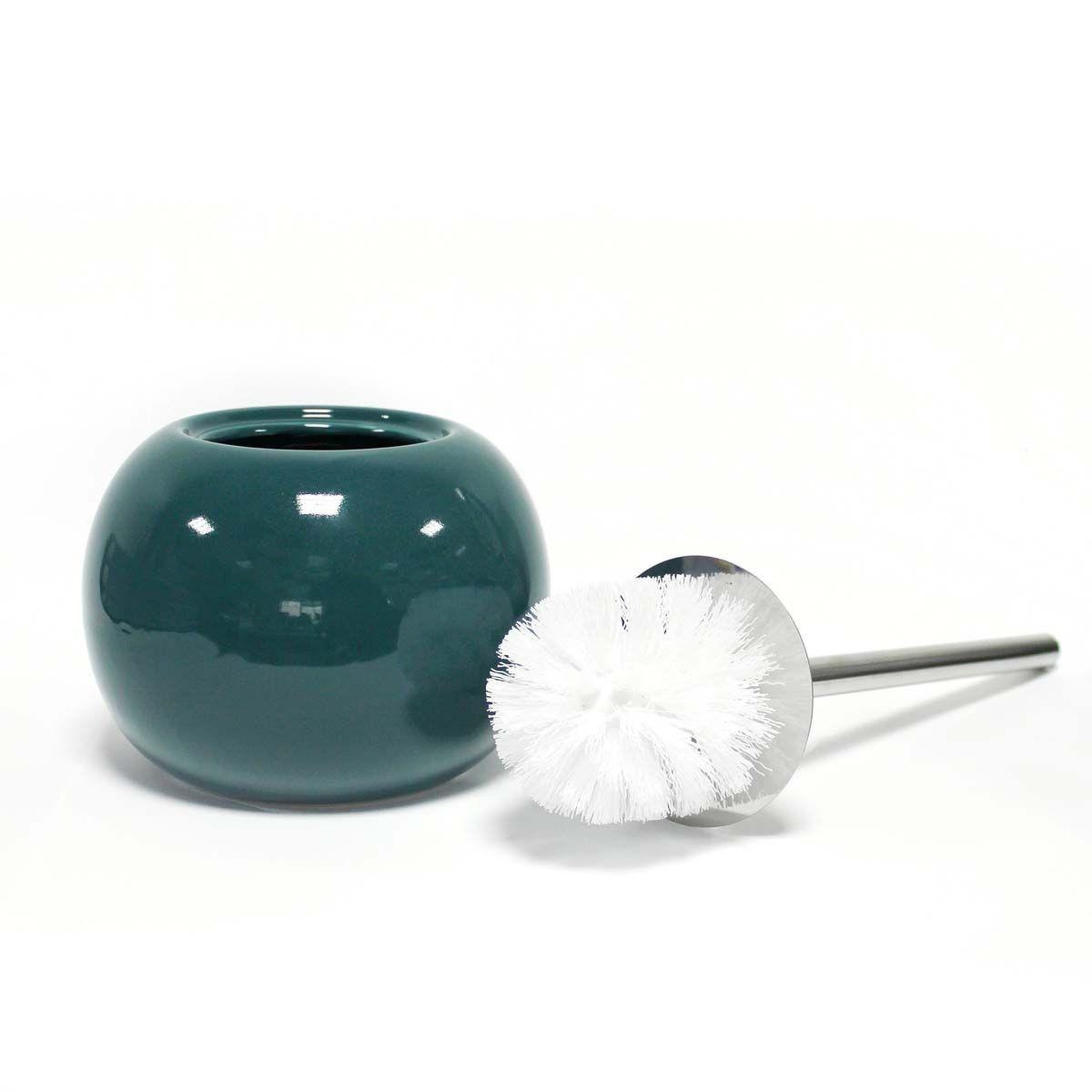 Voir la diapositive 2 : Douceur d'Intérieur Brosse wc design  bullea  37cm bleu émeraude