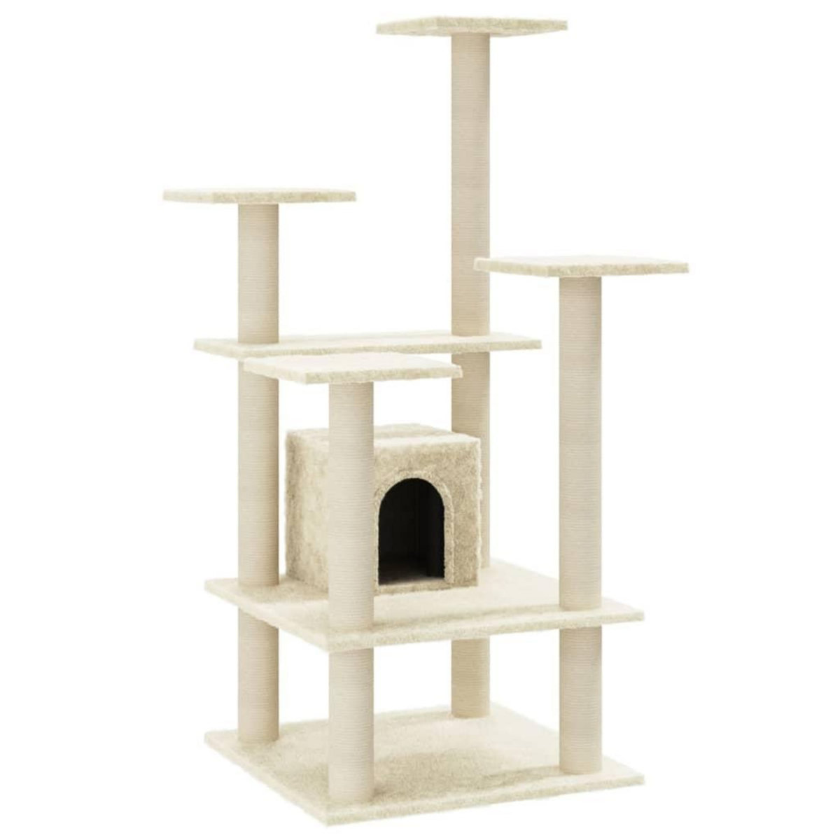 VIDAXL Arbre a chat avec griffoirs en sisal Creme 110 cm