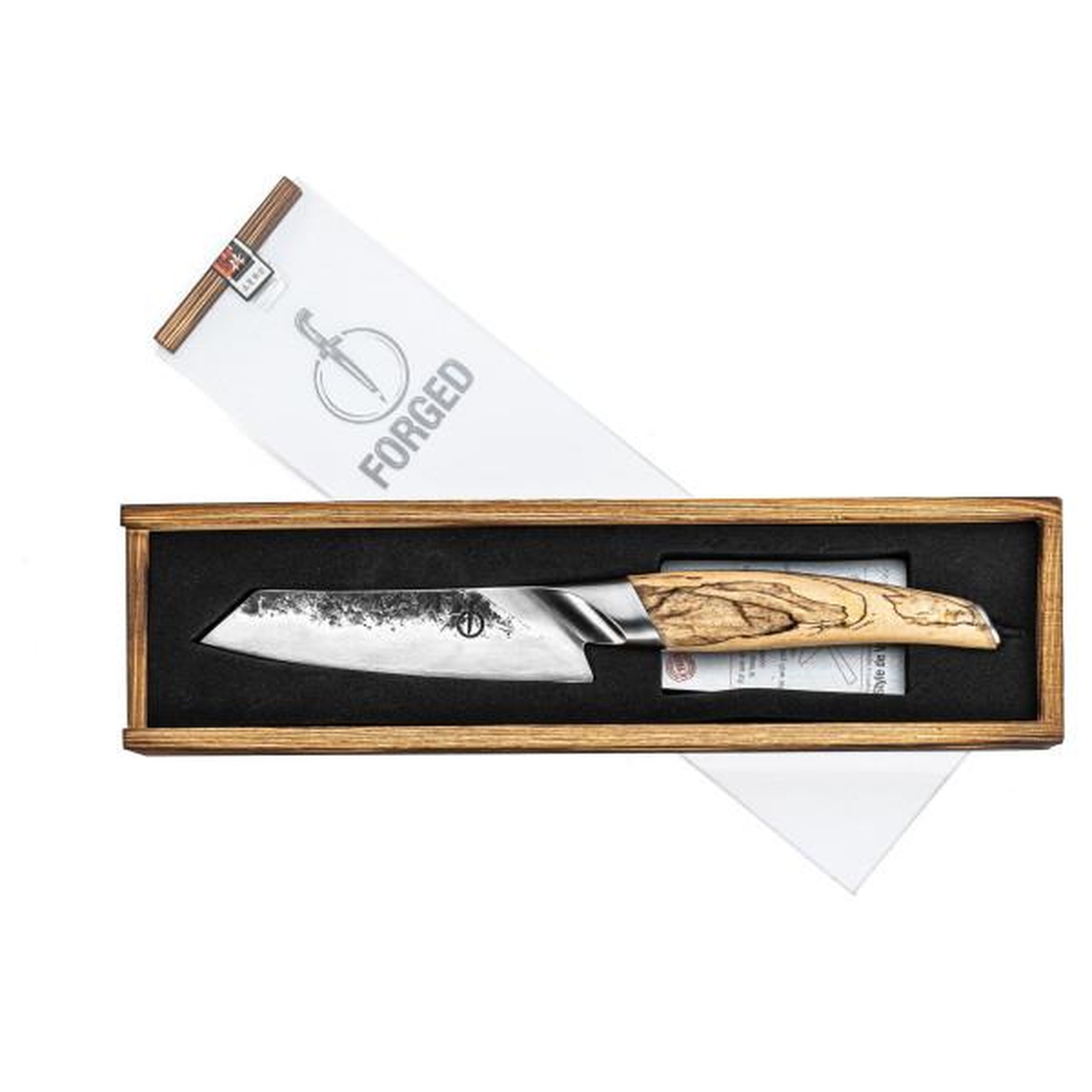 Voir la diapositive 3 : Kata Couteau Santoku - FORGED - KATAI - Acier VG10 - Manche en bois de racine - L 14 cm