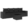 Voir la diapositive 2 : VIDAXL Salon de jardin 5 pcs avec coussins noir resine tressee