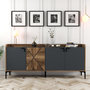 Voir la diapositive 2 : Habitat et Jardin Buffet en bois  Venedik  - 180 x 35 x 78 cm - Gris anthracite
