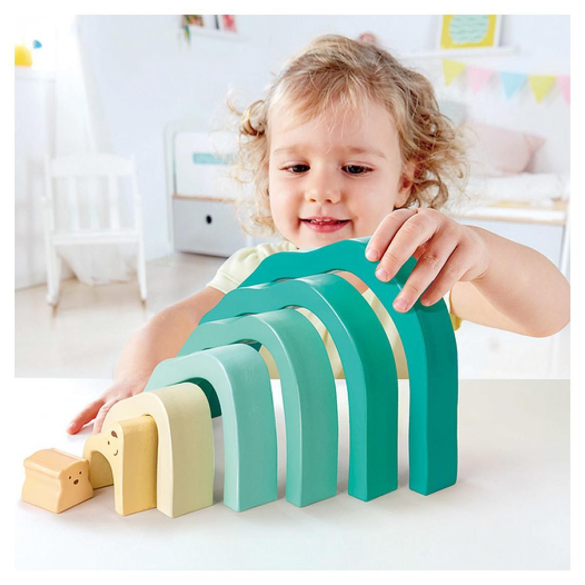Hape Blocs Empilables Ours Polaires Arctiques - Créez des Scènes Magiques