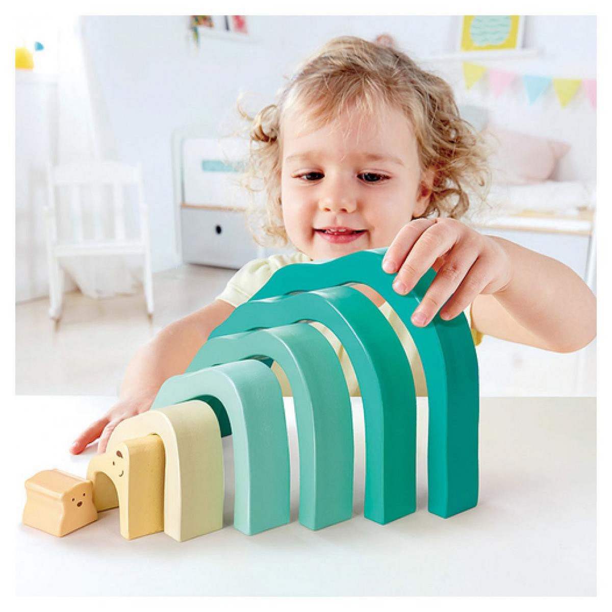 Hape Blocs Empilables Ours Polaires Arctiques - Créez des Scènes Magiques