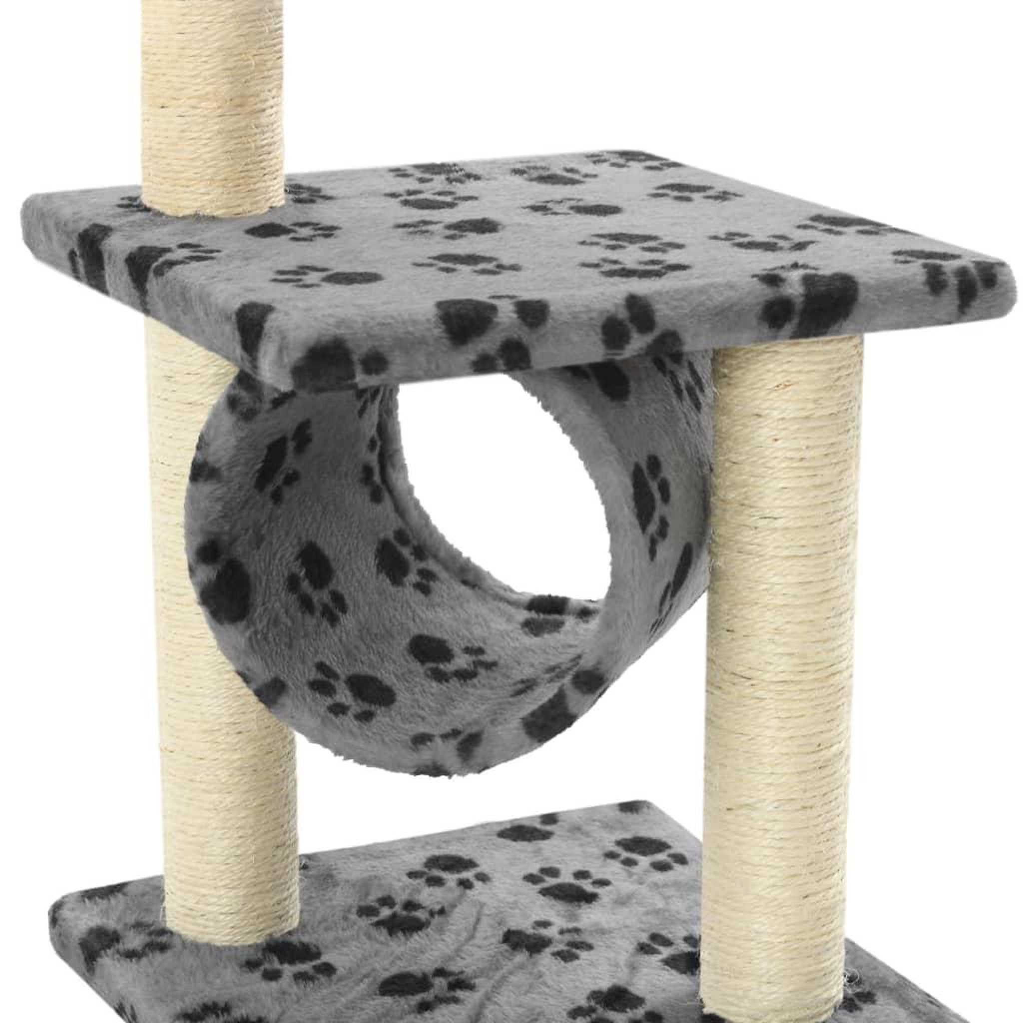 Voir la diapositive 5 : VIDAXL Arbre a chat avec griffoirs en sisal 65 cm Gris Motif de pattes