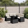 Voir la diapositive 1 : VIDAXL Salon de jardin 6 pcs avec coussins noir resine tressee