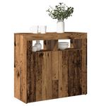 VIDAXL Buffet et lumieres LED vieux bois 80x35x75 cm bois d'ingenierie