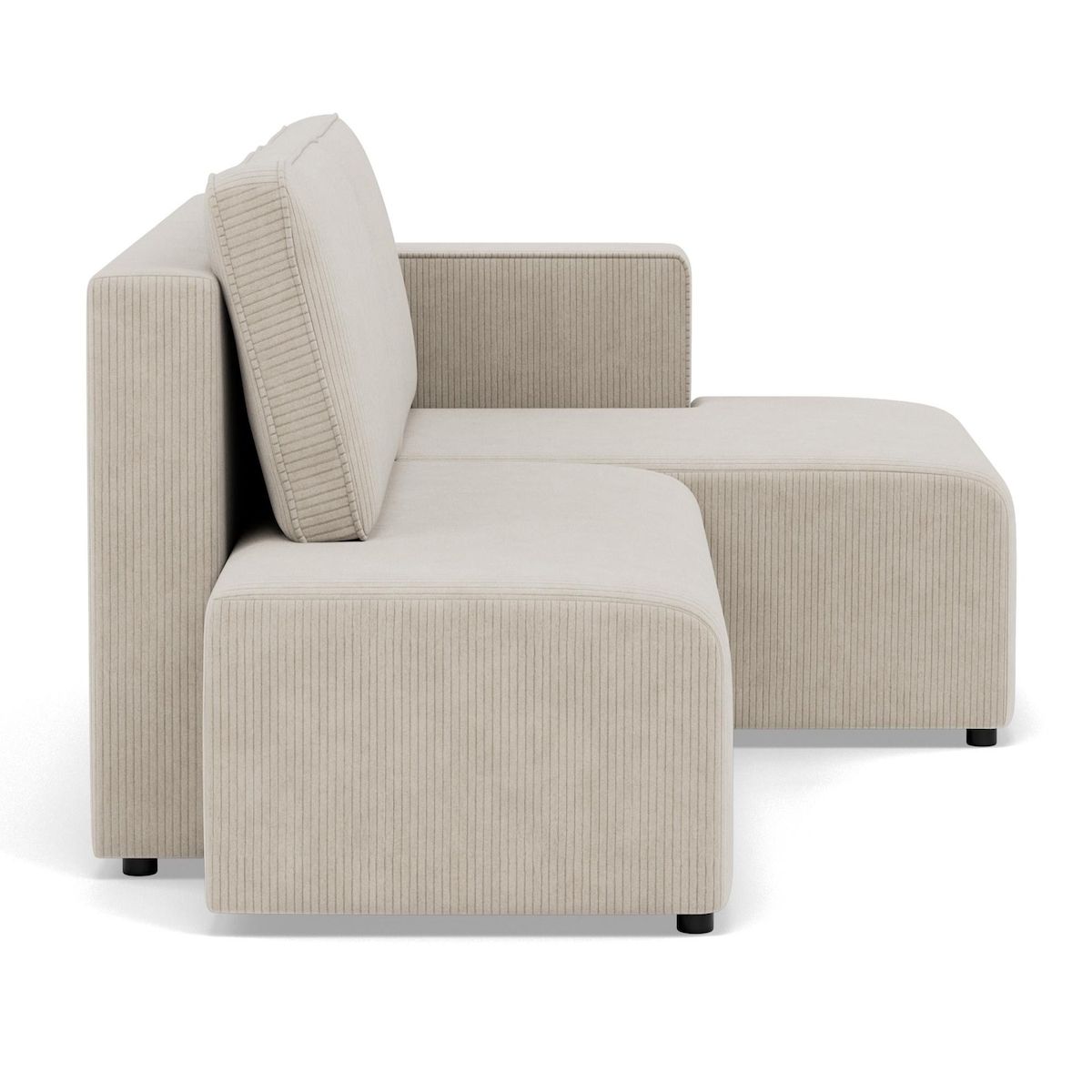 BEST MOBILIER Topaze - canapé d'angle droit 4 places convertible avec coffre en velours côtelé