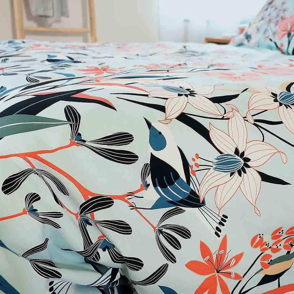 Home collection Parure housse de couette 100% satin de coton bio 78fils paya